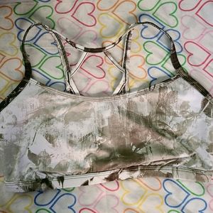 Joy lab green and white sports strappy bra